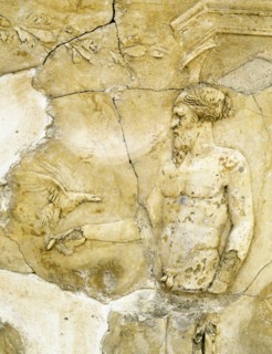 Stucco decoration from a house beneath the Villa Farnesina, Rome, dating from the late 1st century BC