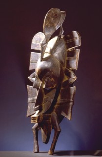 A mask of the Kpelie type used in dances during the three day funerals and other ceremonies of the Senufo Poro society