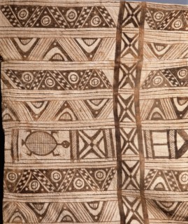 A painted cloth costume worn by a Senufo Poro society masquerader