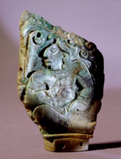 Carved pendant depicting a Copan ruler