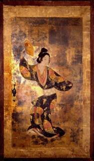 One of a pair of sliding doors with its original wood frame