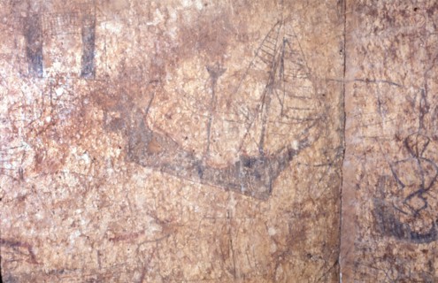 Wall drawings of ships made by Portuguese sailors at Fort Jesus