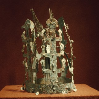 A crown, originally encrusted with semi precious stones