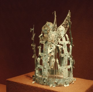 A crown, originally encrusted with semi precious stones