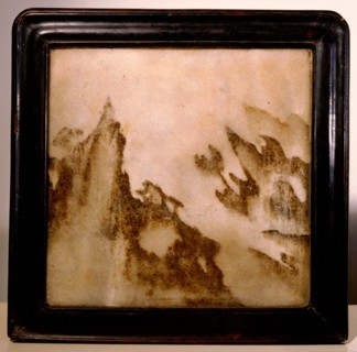 A dreamstone (lart trouve) table screen, depicting the five sacred mountains