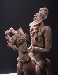 A terracotta figure of a man excavated in the Djenne/Mopti area