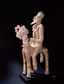 A terracotta figure of a man excavated in the Djenne/Mopti area