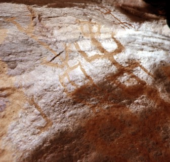 Cave paintings depicting the myths of the Dogon people including the creation myth and representations of Amma Serou falling from heaven