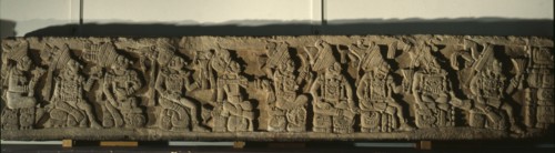 Sculpted bench panel from Temple 11 at Copan