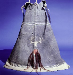 Model tipi with one of the types of sacred images applied to Medicine tipis