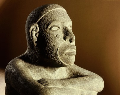 Head of a figure of Tonatiuh, the sun god
