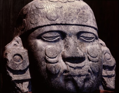 Colossal stone head of Coyolxauhqui, the Moon Goddess who was beheaded by her brother the Sun
