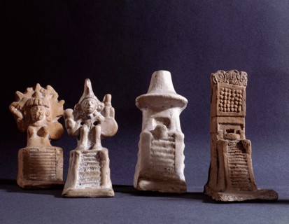 Figures of gods and temples from household shrines