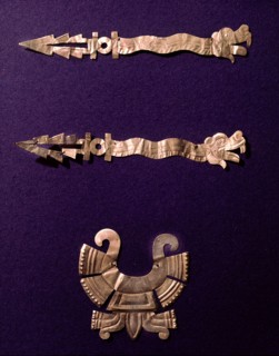 Labret and two xiuhcoatl fire serpent