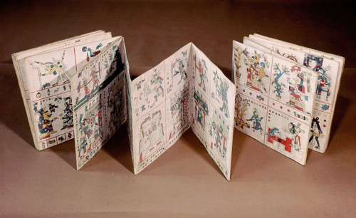 The Codex Fejervary Mayer shown partially unfolded
