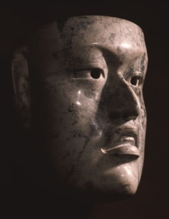 Naturalistic face mask with pierced eyes