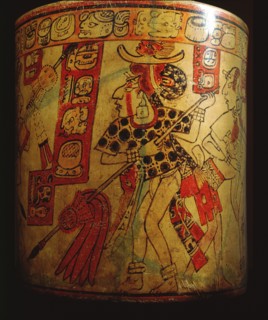 Polychrome vase decorated with eleven figures involved in battle