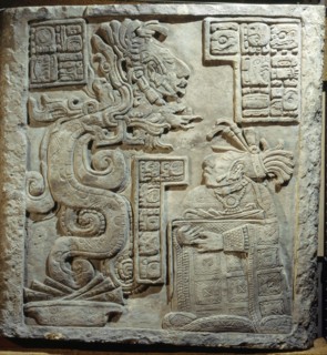 Lintel 15 of Yaxchilan Structure 21, from a series illustrating the accession rituals of the ruler Lord Bird Jaguar