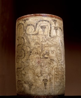 Mayan vessel depicting a series of transformations of the Hero Twin Yax Balam (Xbalanque)