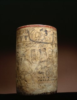 Mayan vessel depicting a series of transformations of the Hero Twin Yax Balam (Xbalanque)