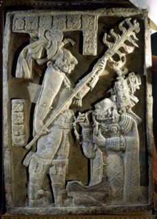 Lintel 24 of Yaxchilan Structure 23, from a series illustrating the accession rituals of the ruler Lord Shield Jaguar