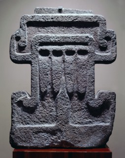 Carving of the symbol of Tlaloc, the rain god