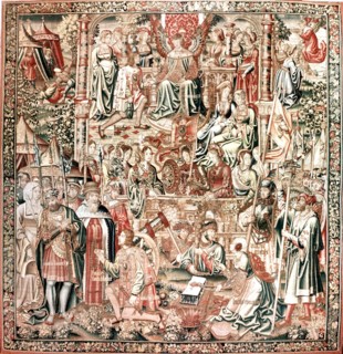The tapestry Bouche dOr becomes the vassal of Amour from the series The Romaunt of the Rose