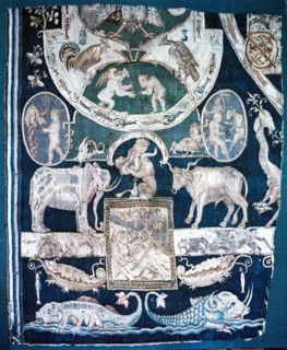 Tapestry with exotic an mythical animals