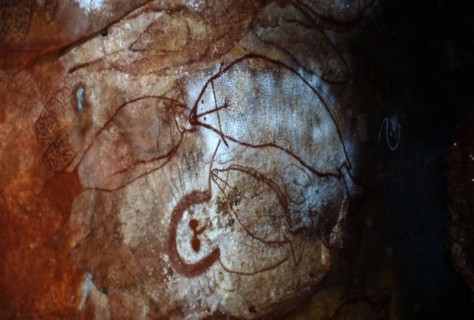 Aboriginal cave painting of a Wandjina
