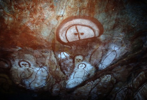 Aboriginal cave painting of a Wandjina