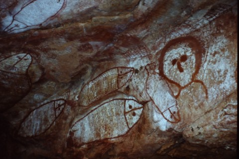 Aboriginal cave painting of a Wandjina