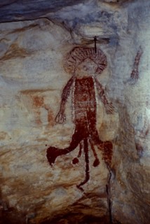 Aboriginal cave painting of a Wandjina