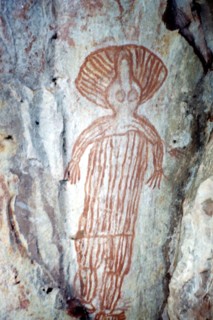 Aboriginal cave painting of a Wandjina