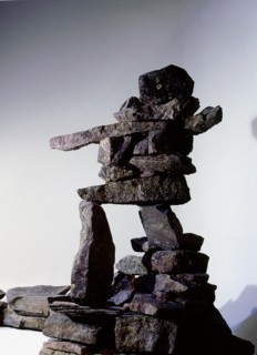 Stone cairns such as this were used over much of the north for driving caribou, who mistook them for hunters