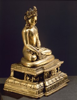 A figure of a seated Buddha