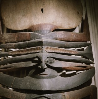 Detail of a carving from a mens meeting house