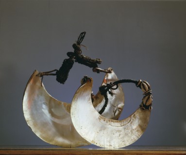 Haliotis shell earrings, worn as part of male ceremonial dress