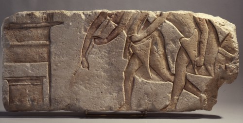Incised block (talatat) from an Amarna temple