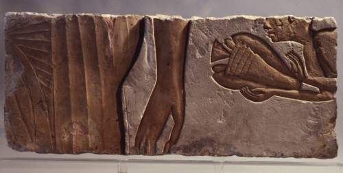 Incised block (talatat) from an Amarna temple