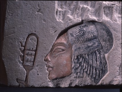 Incised block (talatat) from an Amarna temple