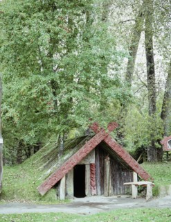 The house of the tohunga (chief) Tuhoto at the village of Te Wairoa, which was buried by the eruption of the volcano Mt