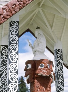 Queen Victoria presented this statue of herself to the Arawa tribe in appreciation of their loyalty to the crown during the wars of the 1860s