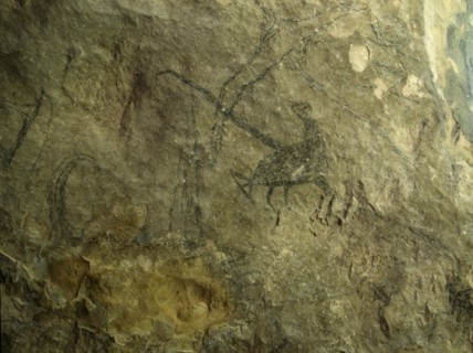 An archaic Maori rock drawing