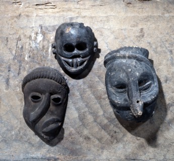 Masks which represent people suffering from various diseases