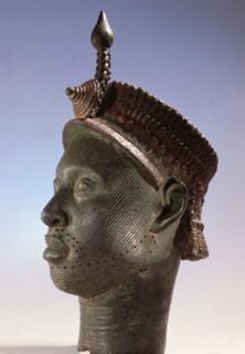 A head made by the lost wax process of bronze casting