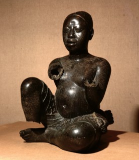 The legendary hero Tsoede is reputed to have brought this sculpture back to Nupe on his escape from Idah, the Igala capital, in the C16th