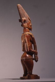 An ivory figure of a standing female which was probably a shrine figure
