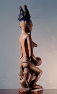 A shrine figure used in the cult of Shango, god of thunder and lightning