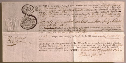 Ship cargo despatch note