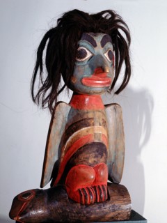 Commemorative carving of Owl Man